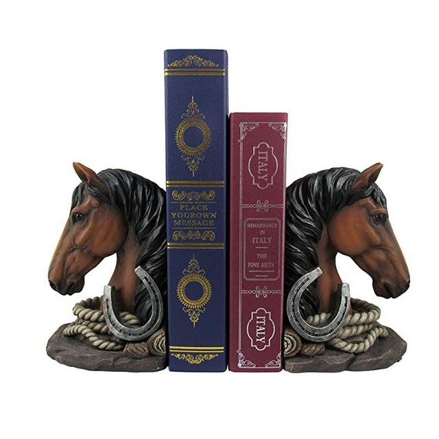 World of Wonders Horse Tales Western Horse Decorative Bookends | Home Office Decorations | Rustic Western Décor for Your Home | Bookends for a Bookshelf - 7"