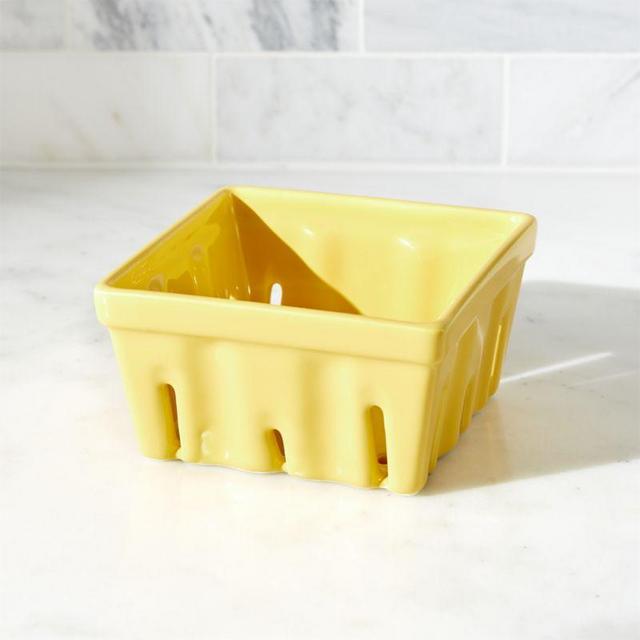 Berry Box Yellow Colander