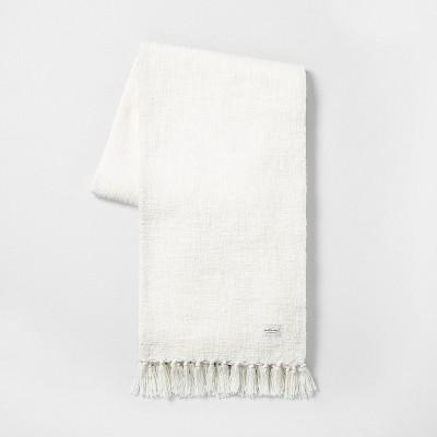 Knotted Fringe Throw Blanket White - Hearth & Hand™ with Magnolia