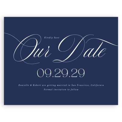 Midnight Blue Wedding Digital Save the Date - Hunter Landscape