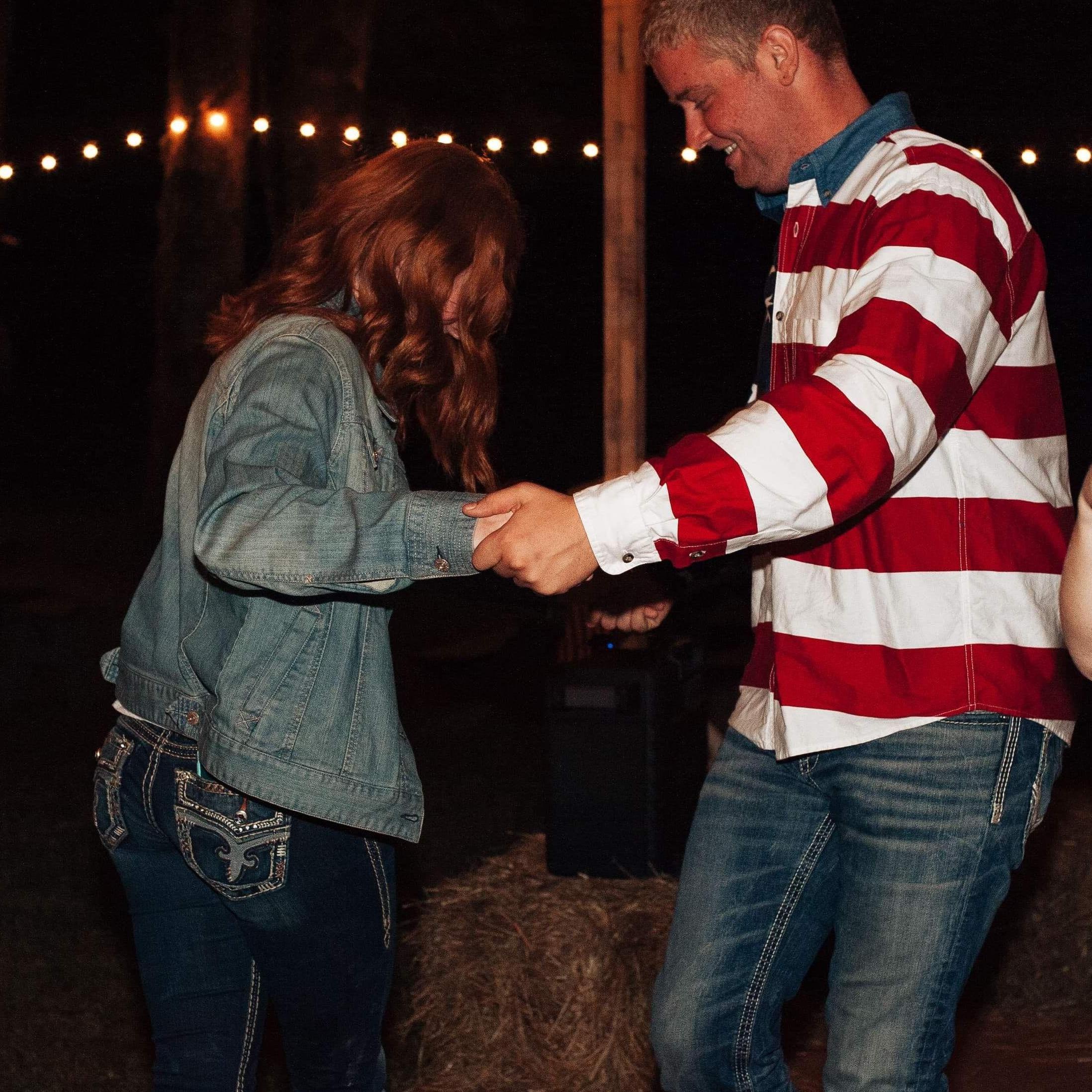 Our first time dancing together at a friends wedding