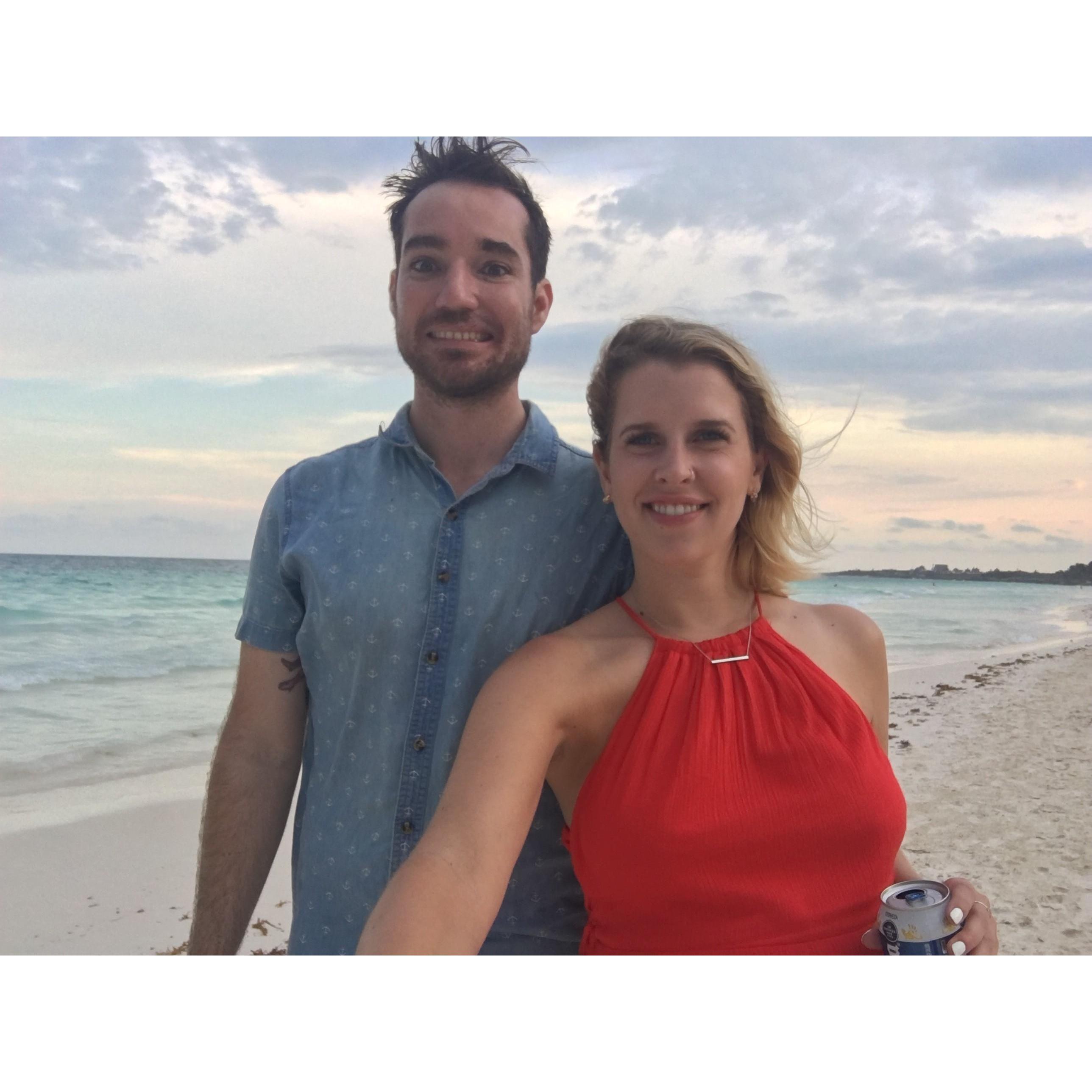 On our 7th anniversary in Tulum, Mexico.