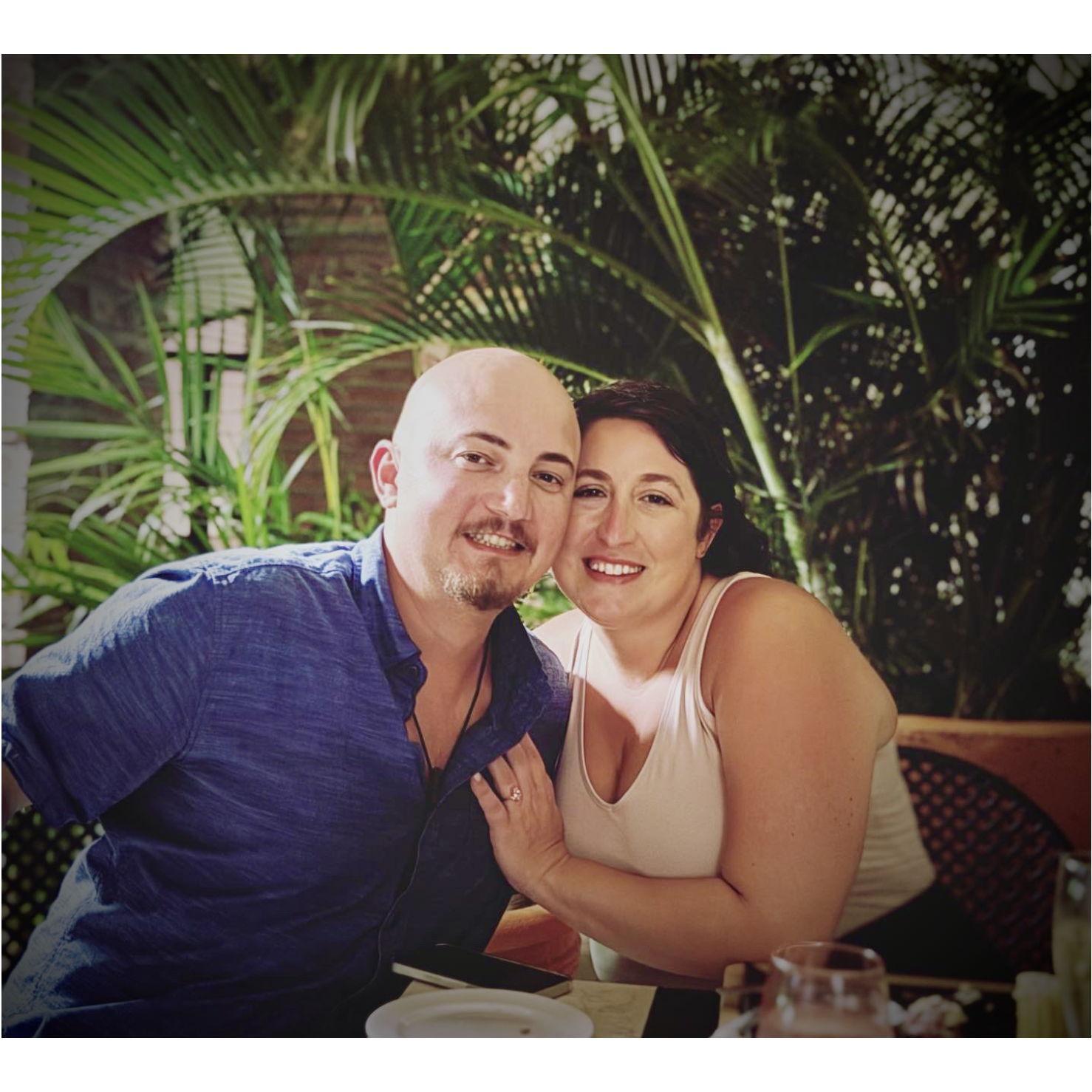 Our engagement dinner in Punta Cana.