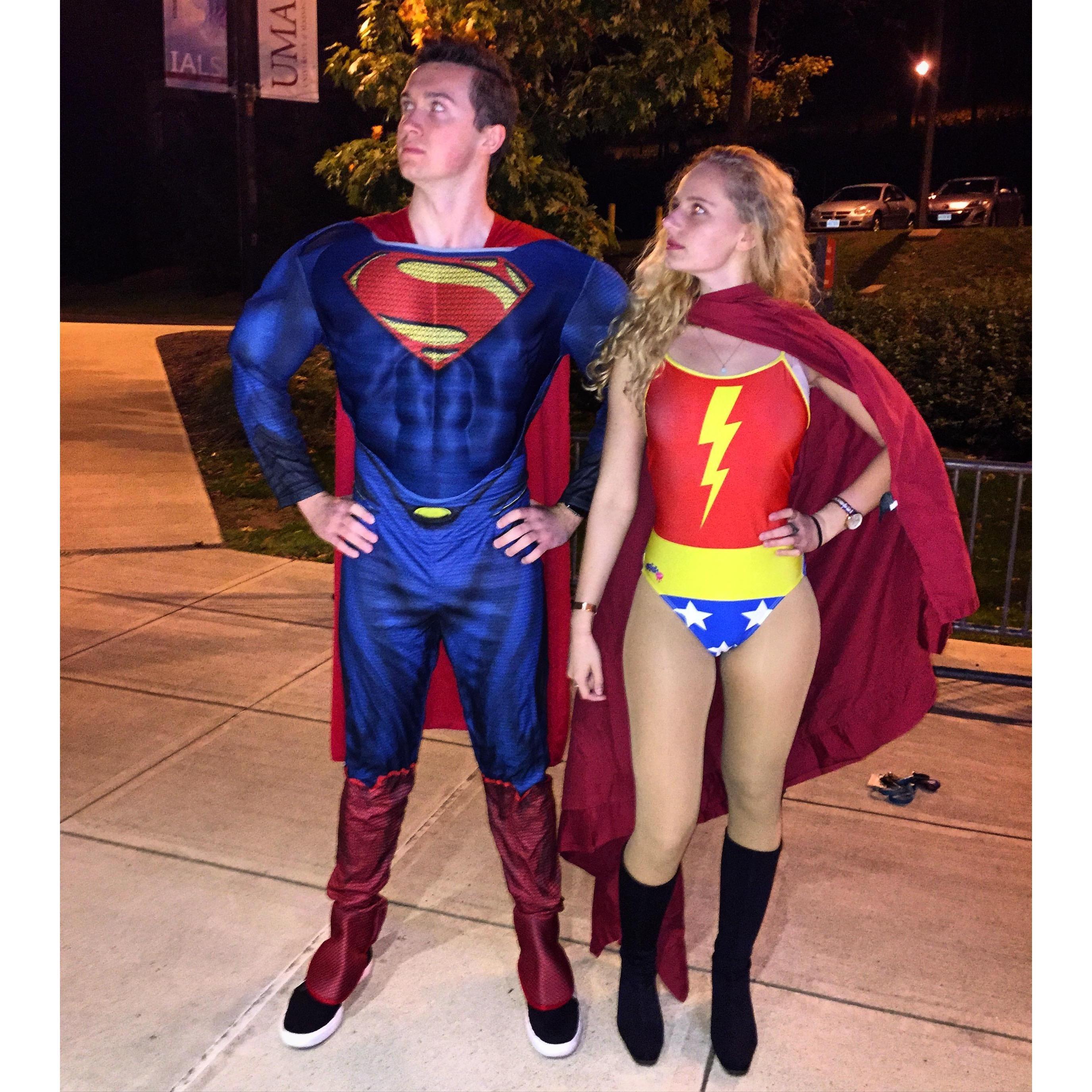 Superman and Wonder Woman for Halloween. (2016)