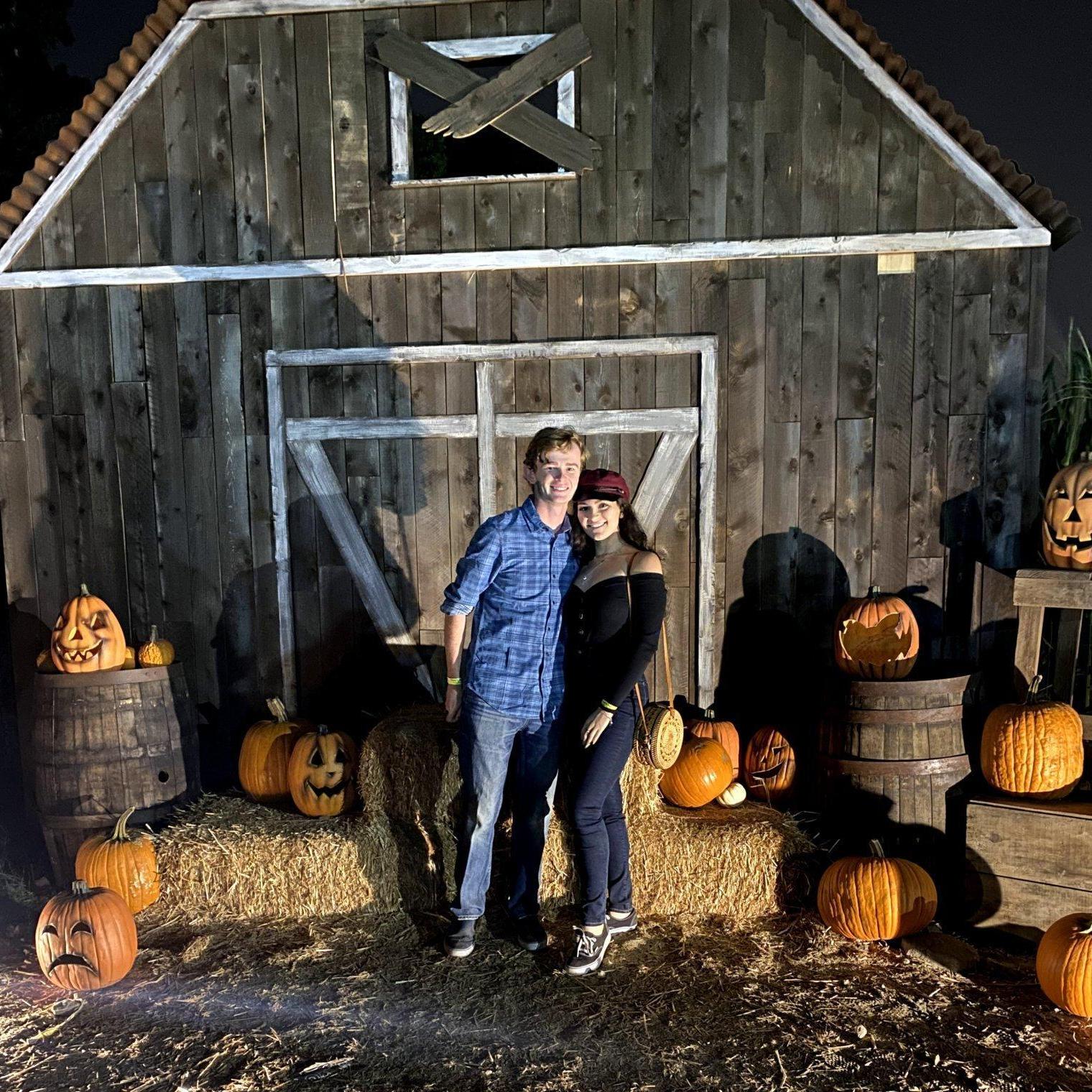 We had dinner and went to a pumpkin path to celebrate our one-year anniversary in October 2020
