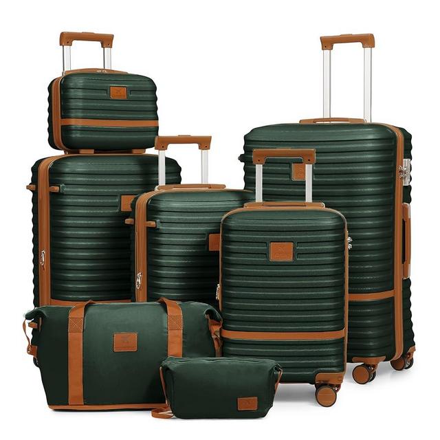 Joyway Luggage Set 4 Piece Suitcase Sets with Spinner Wheel,Hardside Expandable Travel Laggage with TSA Lock(18/20/24/28 Green)