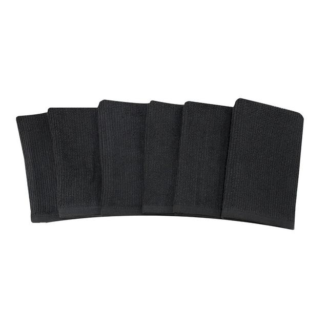 6pk Cotton Dishcloths Gray - Made By Design™