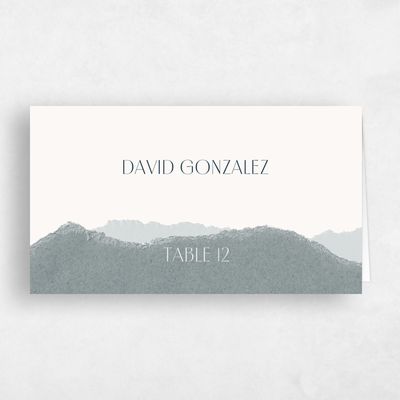 Blue Destination Wedding Place Card - Lysander