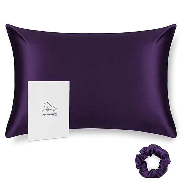 ALASKA BEAR Silk Pillowcase 100 Percent Mulberry Silk, Queen (1, Vibrant Purple)