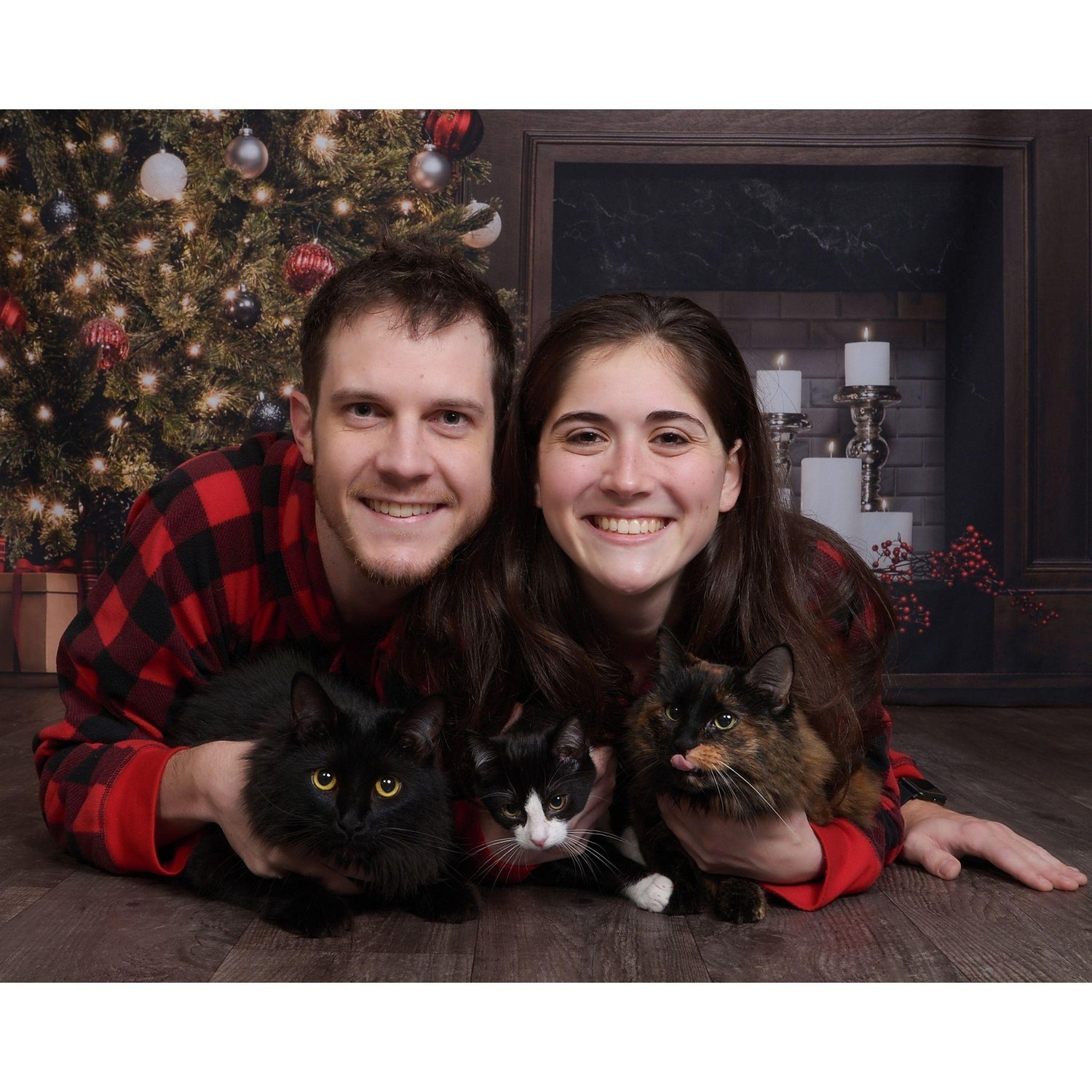 Yes we got matching onesies, drugged our cats,  and took them to the JC Penny Portrait Studio for photos