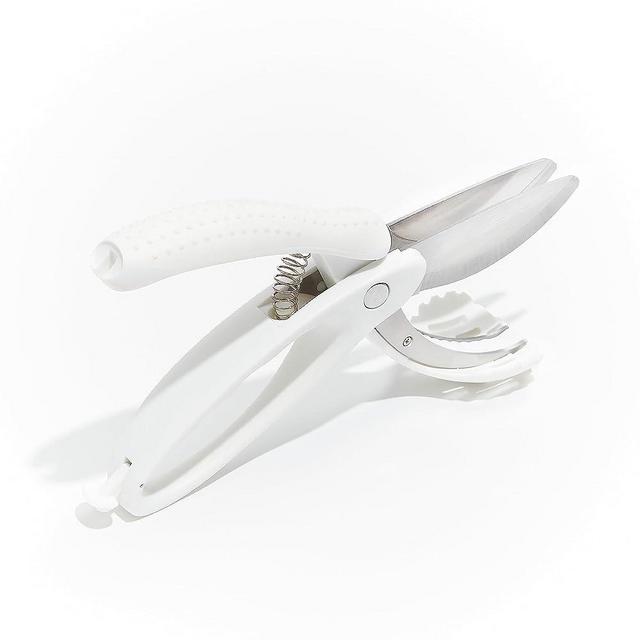 COOK WITH COLOR Salad Chopper Scissors: Effortlessly Slice, Chop, and Toss Your Salad with Precision - Ergonomic Design for Easy Handling - Stainless Steel Blades for Efficient Cutting - (White)