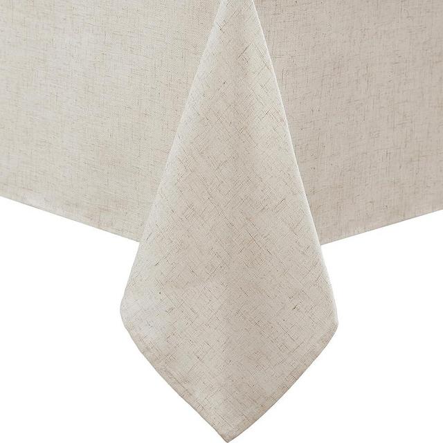 Laura Ashley Dothan Luxury Linen Blend Tablecloth for Formal Dining, Holiday, Wedding or Party, 60" x 84", Taupe