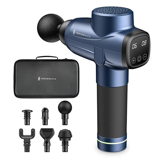 Massage Gun, TaoTronics Percussion Massager with 10 Levels and 6 Massage Heads, Muscle Massage Gun with Portable Case for Gym Office Home Post-Workout Pain Relief