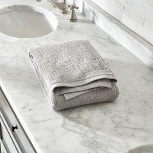 Crate & Barrel | Ribbed Grey Bath Towel