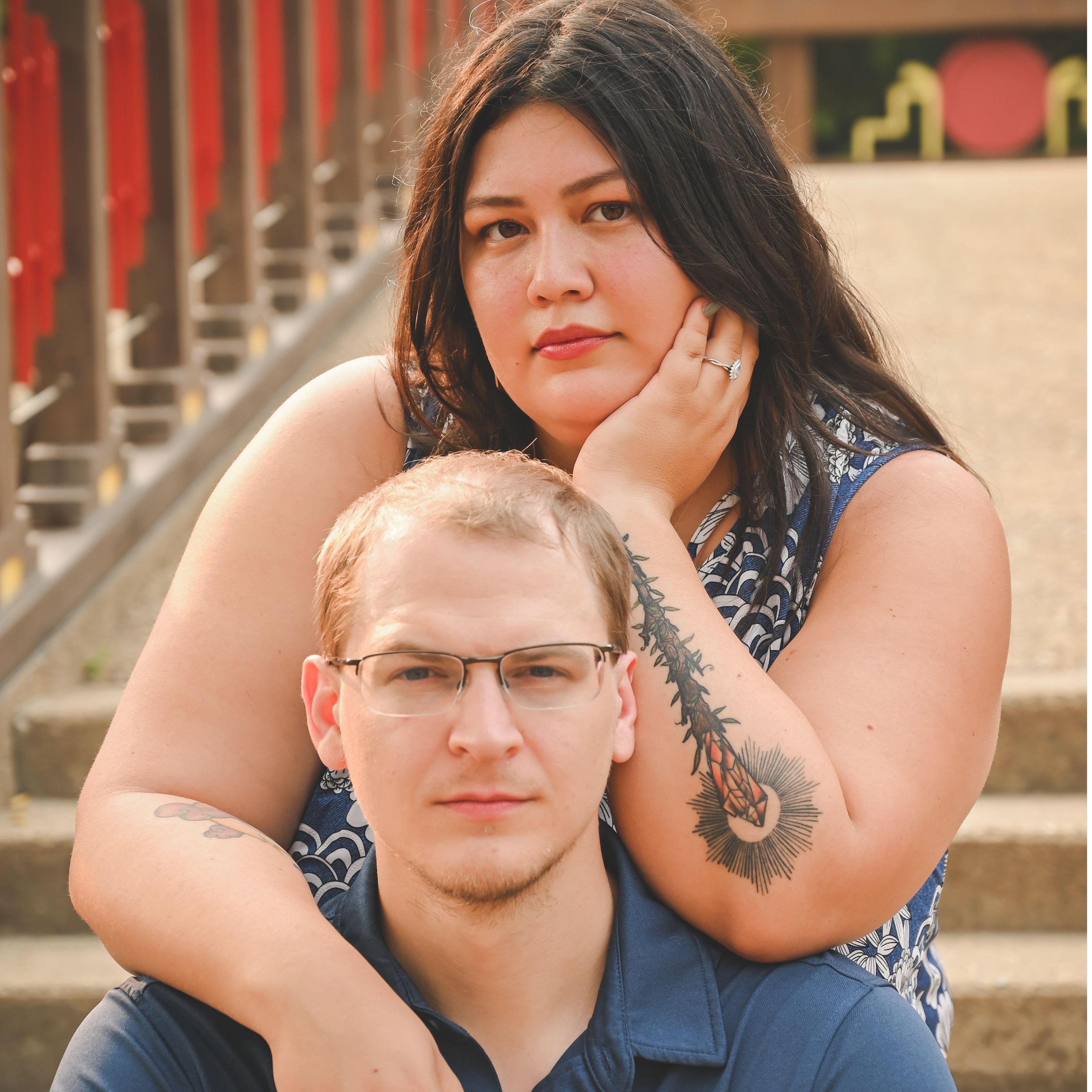Second look at our engagement shoot, out at Bradley park, where there are trails, disc golf and the dog park we take Blair to.
