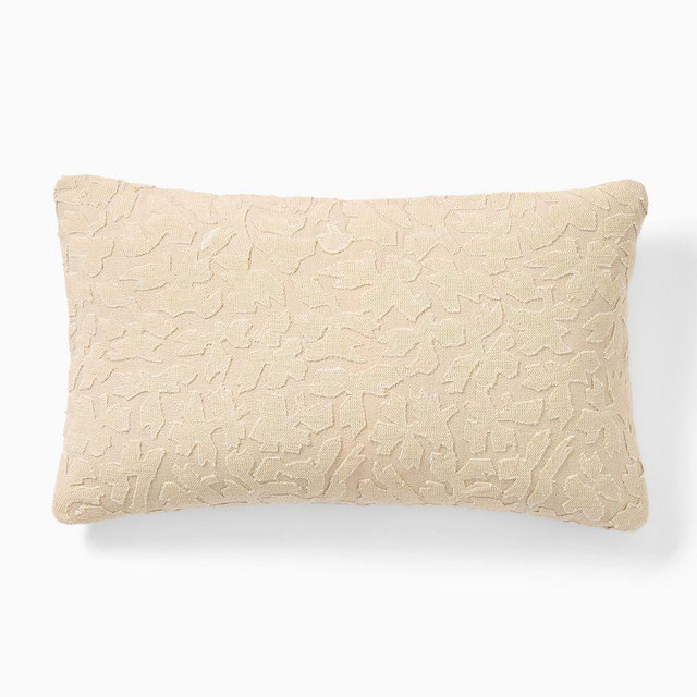Cut Floral Pillow Cover, 12x21, Natural