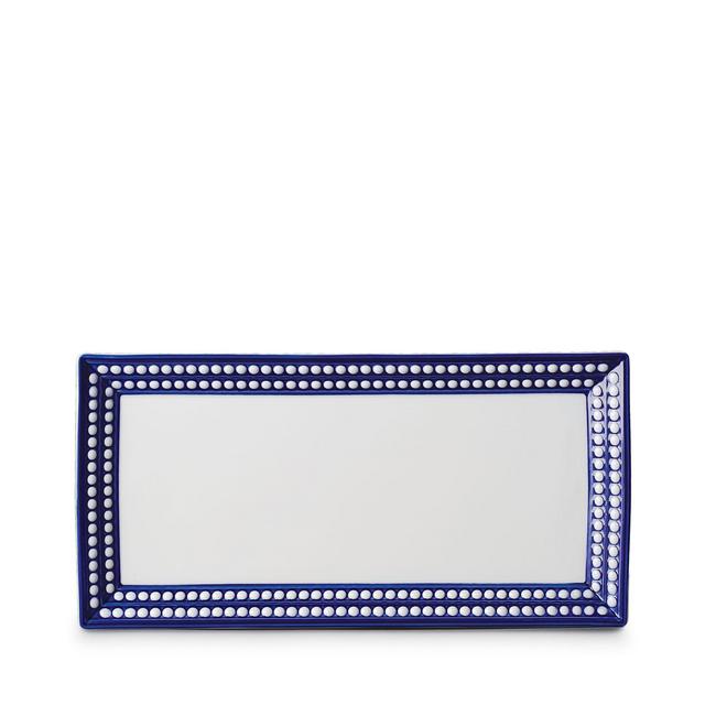 L'Objet Perlee Bleu 16" Rectangular Tray