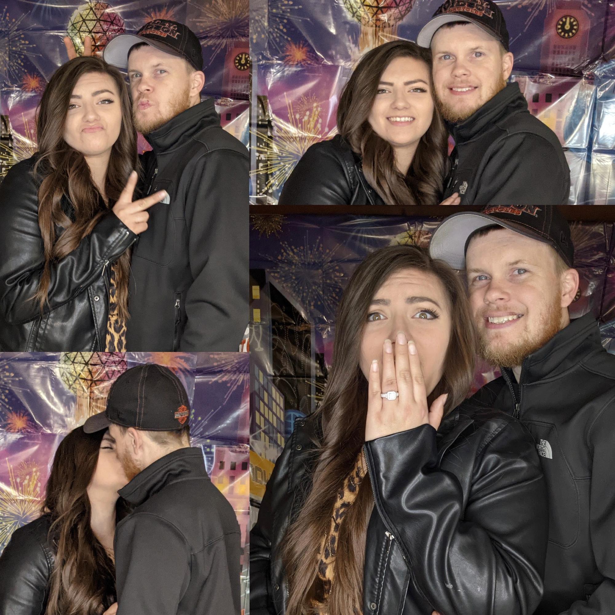 First three photos were taken before Lenny proposed! Then the last photo was immediately after!