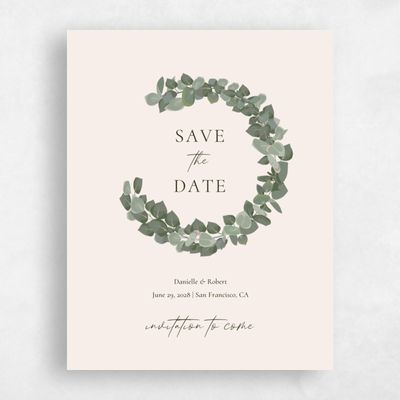 Linen, Beige Wedding Save the Date - Bransford Portrait