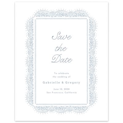 Powder Blue Wedding Digital Save the Date - Carmel Portrait