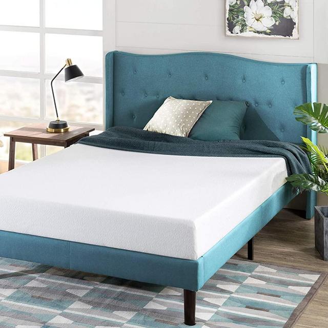 Zinus Memory Foam 6 Inch Green Tea Mattress, Queen, White