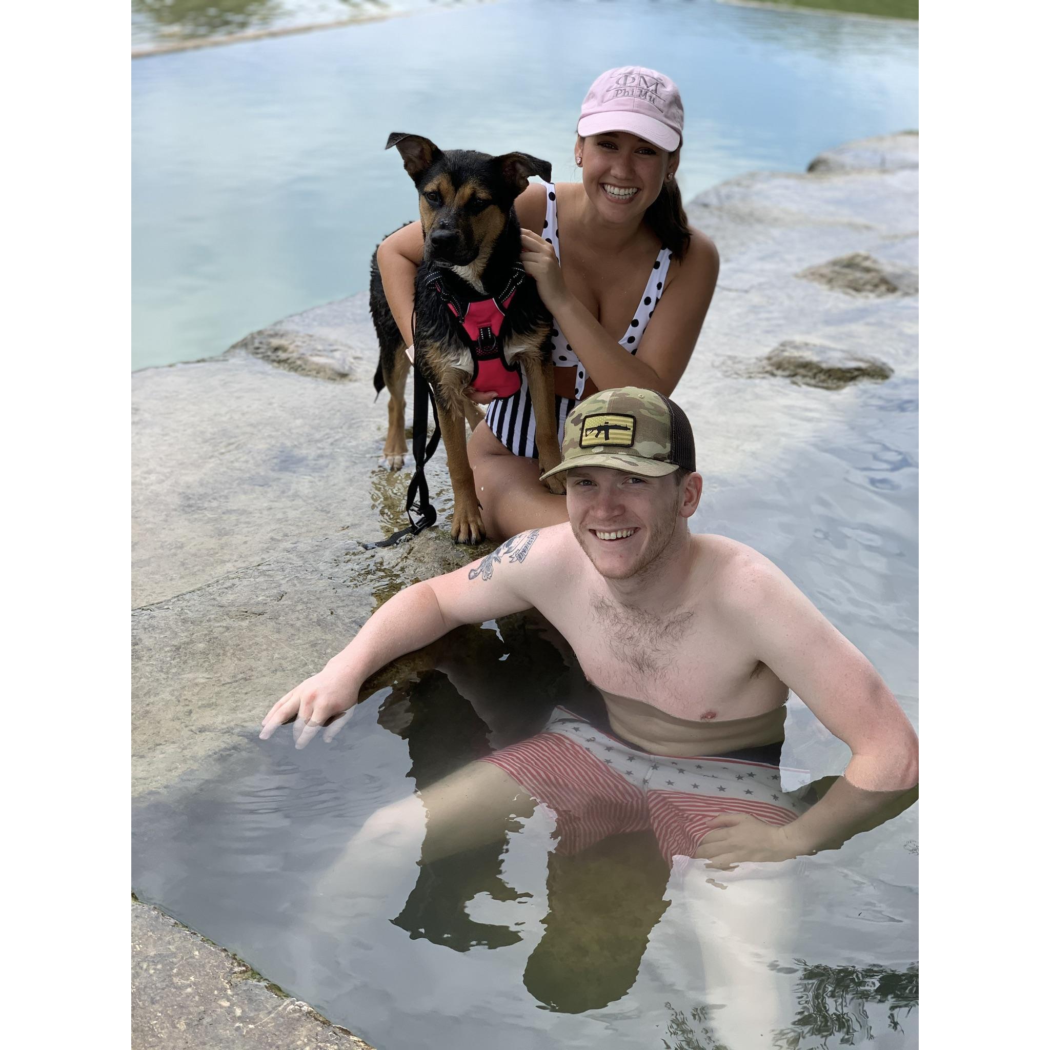 Us with our favorite puppers Nyla!