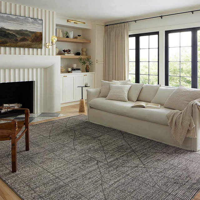 Loloi II Kamala Collection KAM-06 Charcoal/Ivory 6'-7" x 9'-6" Area Rug