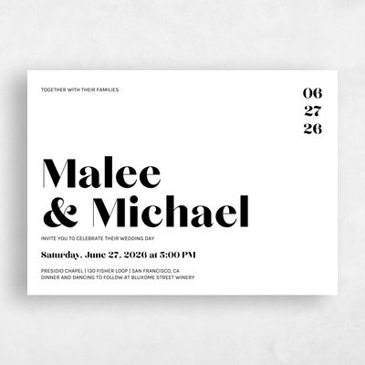 White Wedding Invitation - Vitale Landscape
