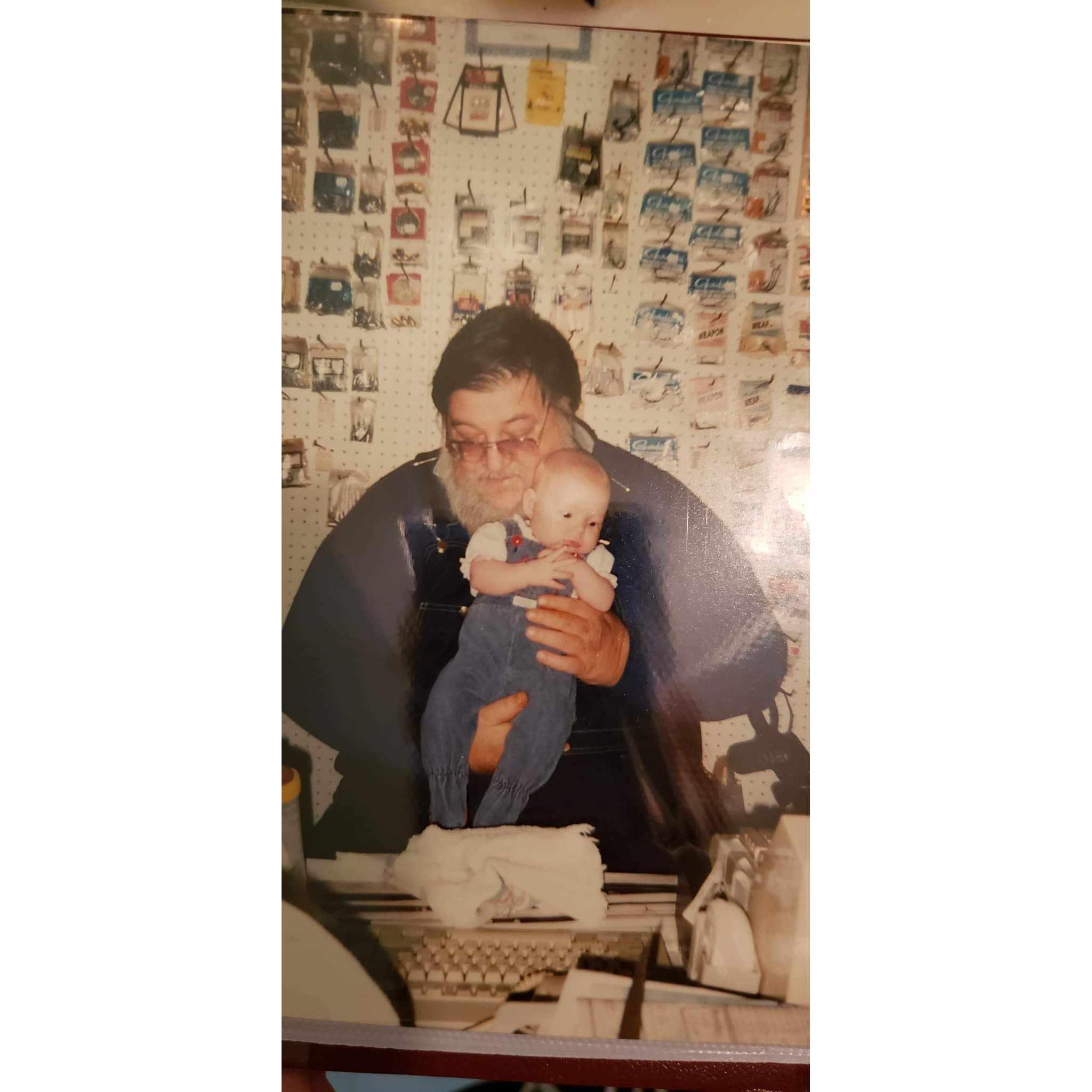 Kylee as a baby, matching her Papaw Larry (1996)