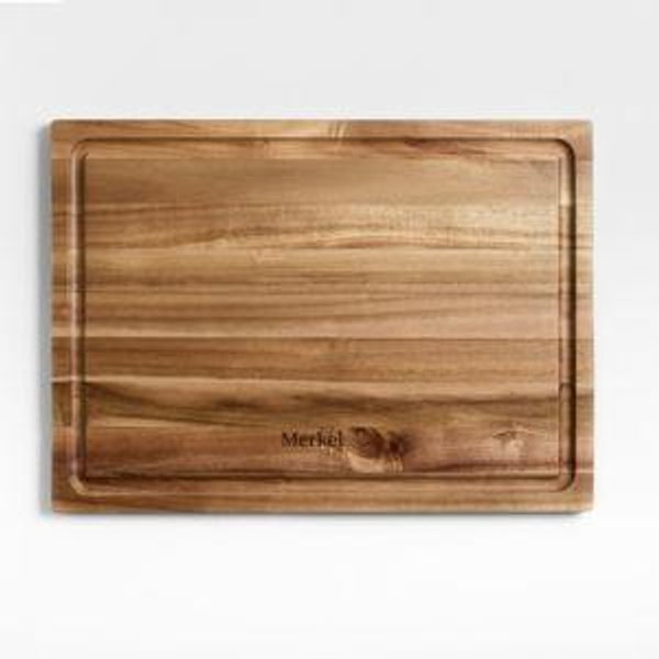 Personalized Crate & Barrel Acacia Wood Cutting Board 18"x13"x0.75"