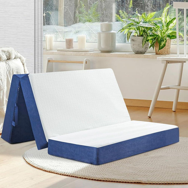 CYMULA Folding Mattress Full Size, Memory Foam 6 inch Tri Portable Trifold Mattress Futon Topper Full with Breathable & Washable Cover, Murphy Bed Guest Bed RV Trips,52"×73"×6"