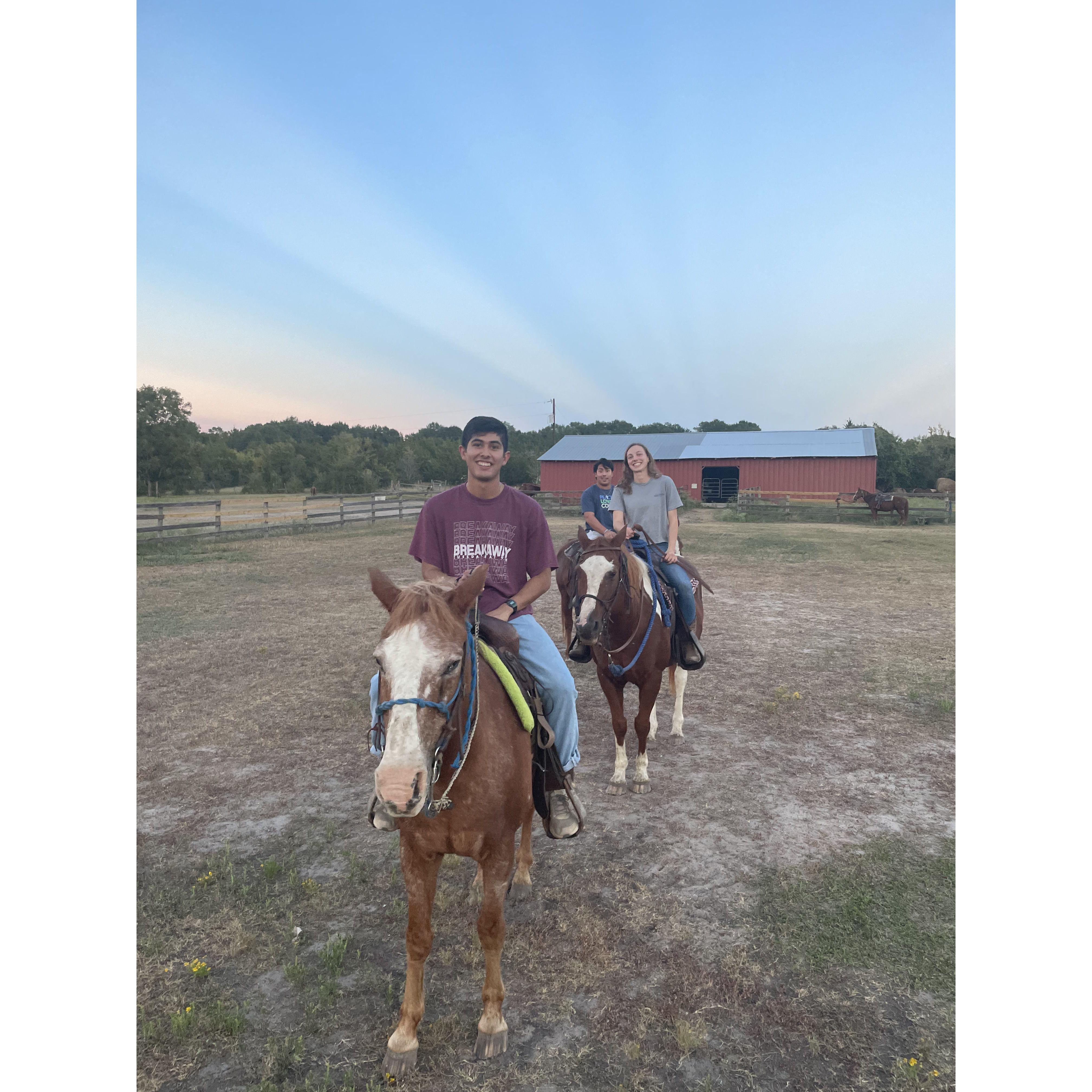 Sarah took me horseback riding for the first time!