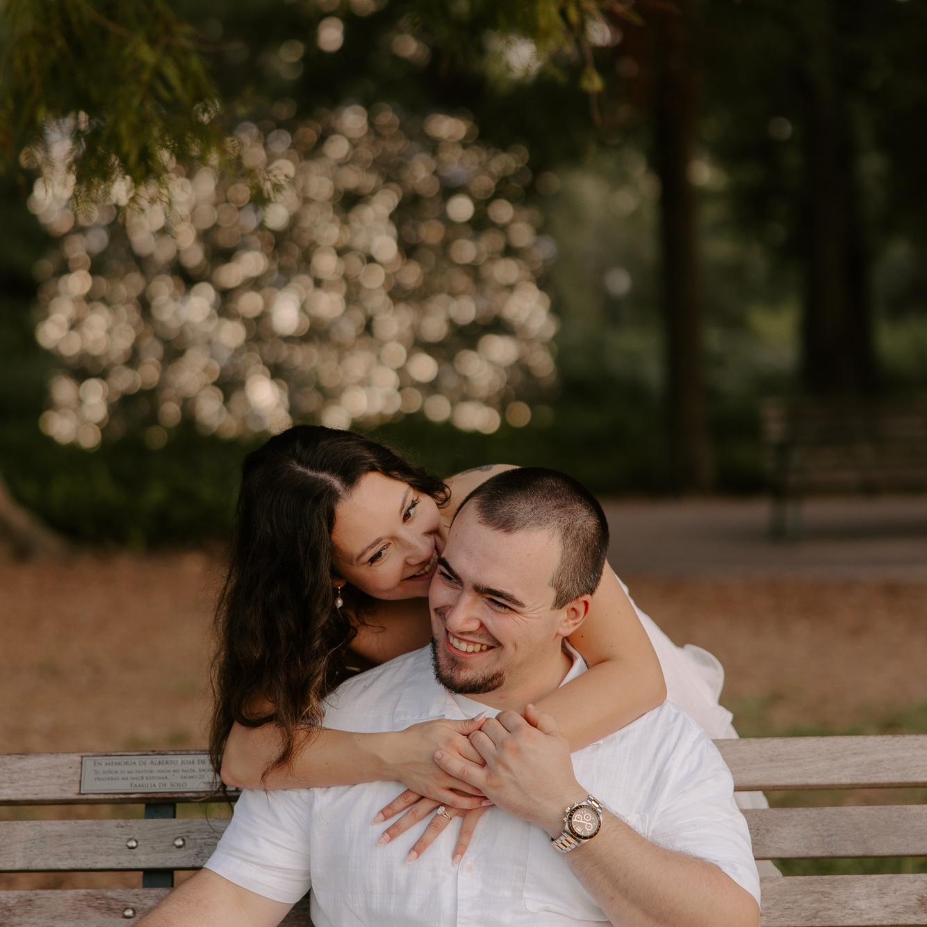 Us thinking about all of the fun we will have with all of you at our wedding!