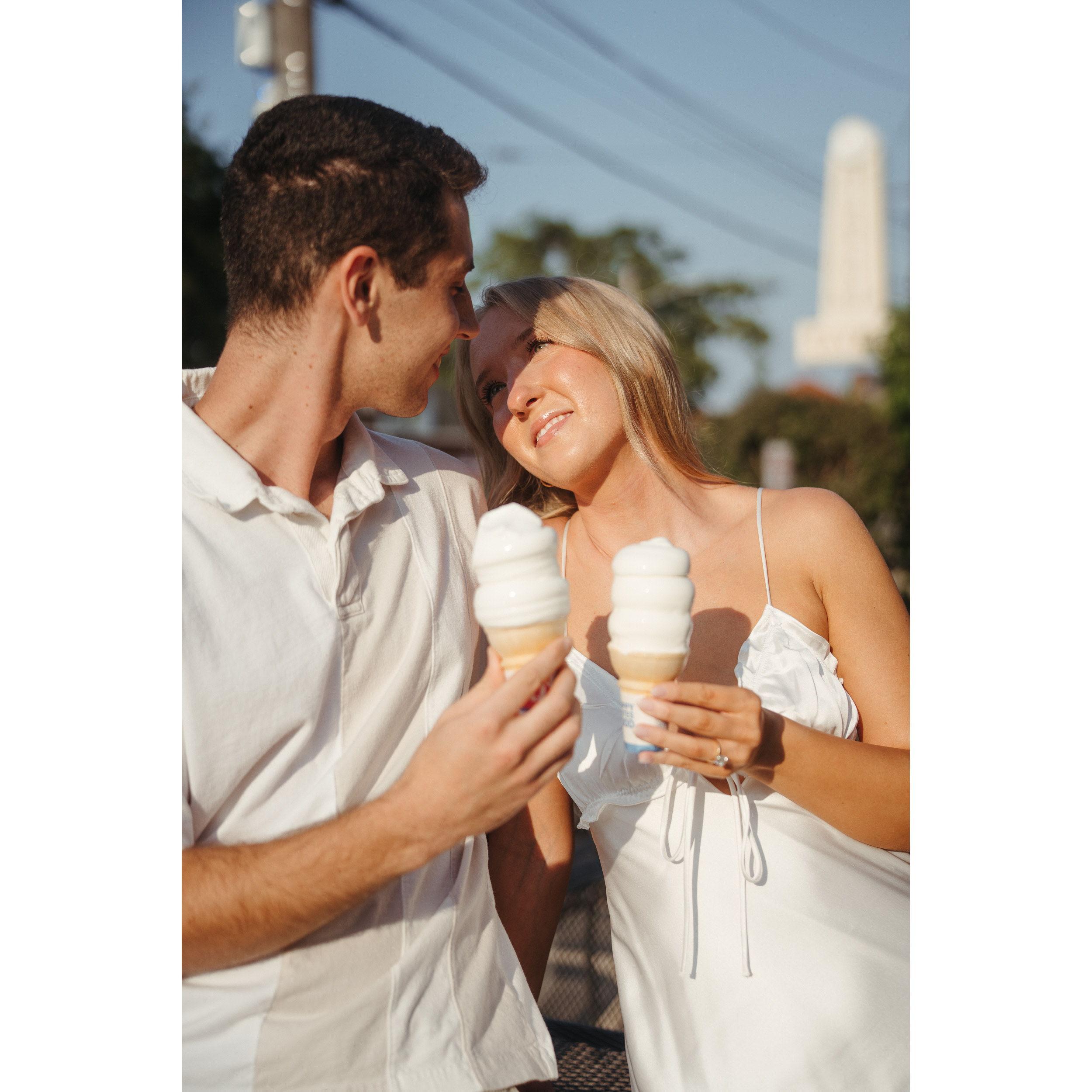 We took our engagement photos in two locations, starting at the Dairy Queen where we met!