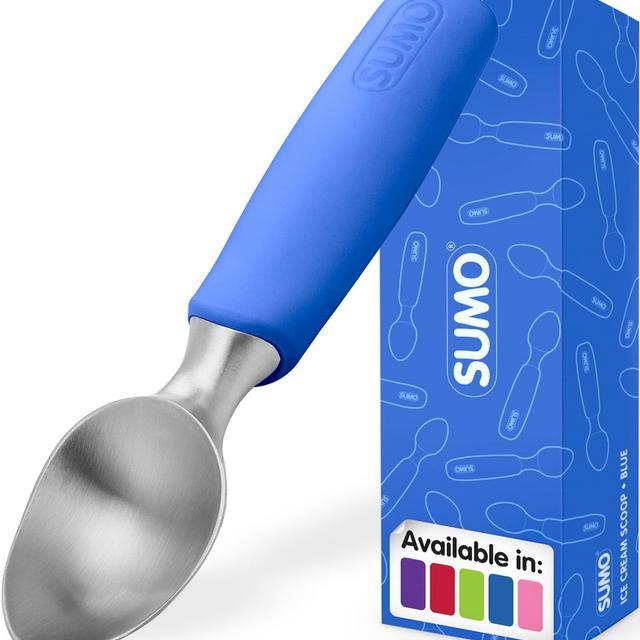 SUMO Ice Cream Scoop Stainless Steel Scooper, Comfortable Handle, Dishwasher Safe (Blue)