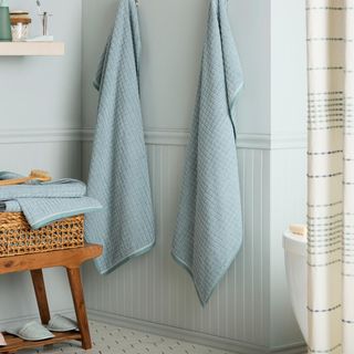 Everyday Textured Windowpane Bath Towel, Set of 4