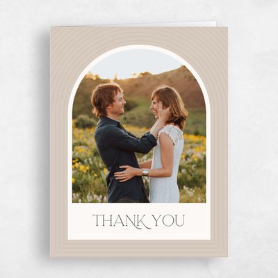 Beige Typography Wedding Thank You - Majestic Photo