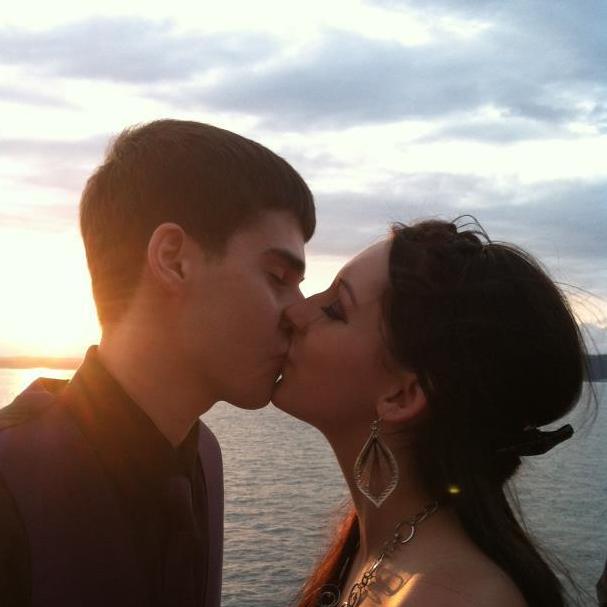 Our senior prom in the Puget Sound. This was one of the only photos he allowed someone to take without making a funny face in it. If you look closely i'm trying not to laugh.