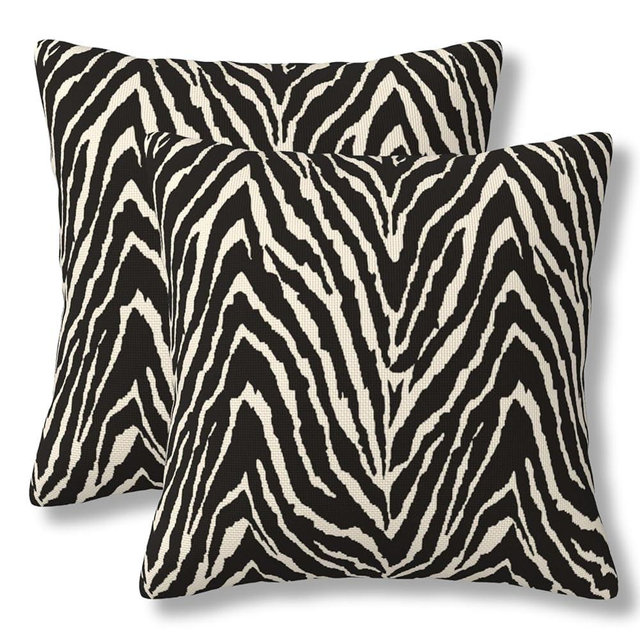 ZYNTIRAX Zebra Throw Pillow Covers Black and White Zebra Seamless Pattern Pillow Cover 18x18 Inch Set of 2 Zebra Skin Pattern Texture Pillowcase Square Cushion Cases for Couch Bed Sofa