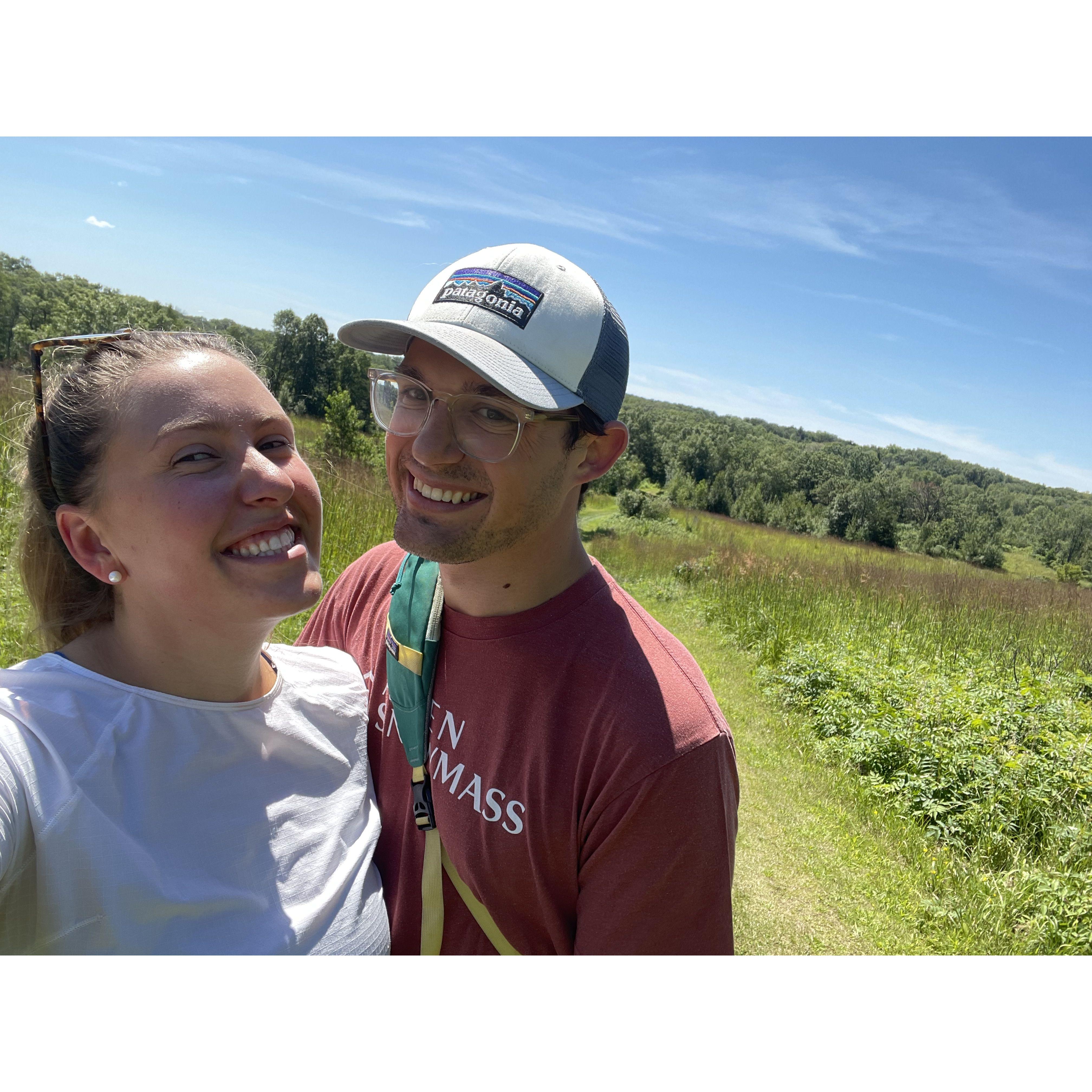 Snapped at William O'Brien State Park during one of our many hikes together.