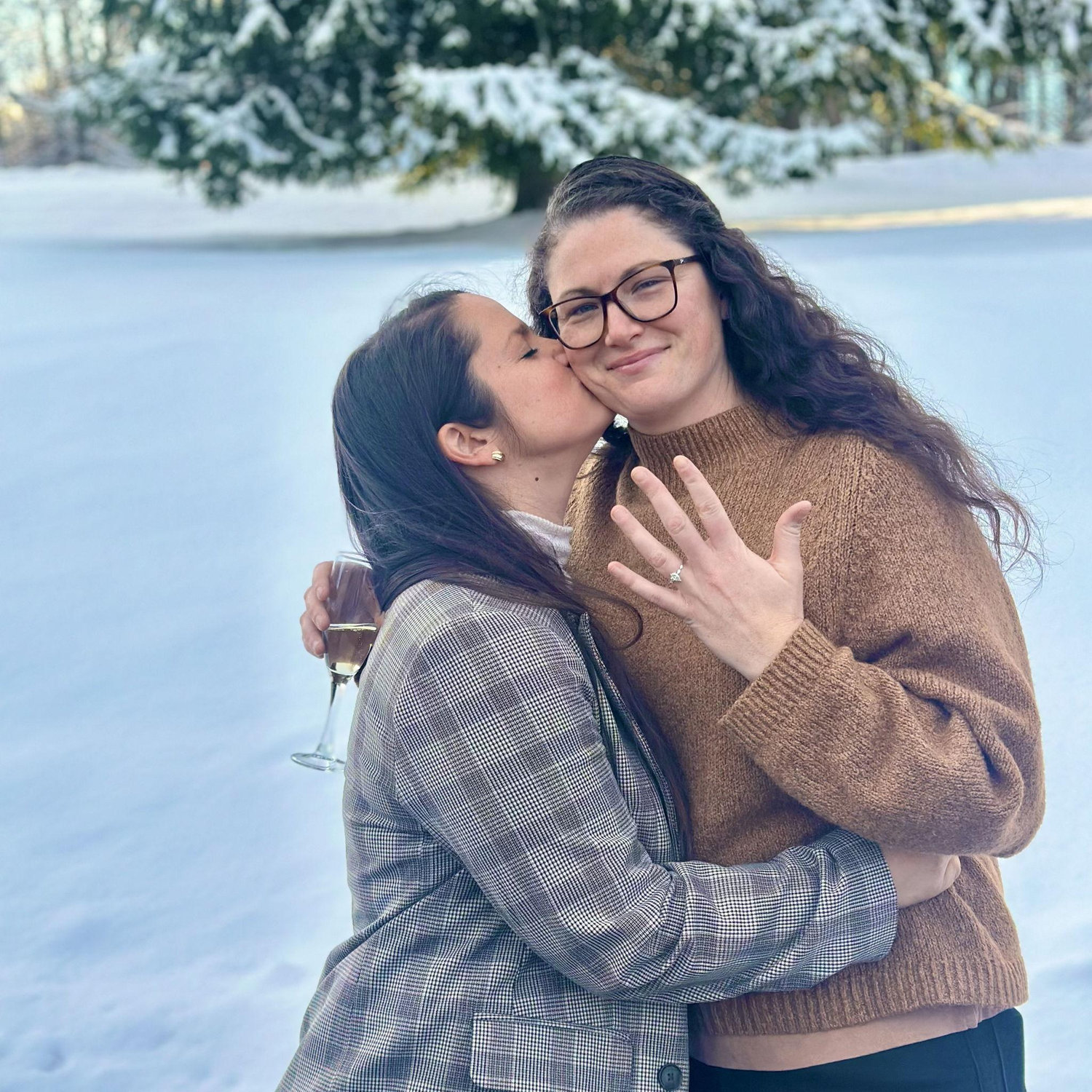 Right after Lindsey proposed at Campbell Christmas!