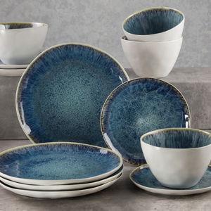 Nico Stoneware Reactive Glaze 12 -Piece Dinnerware Set