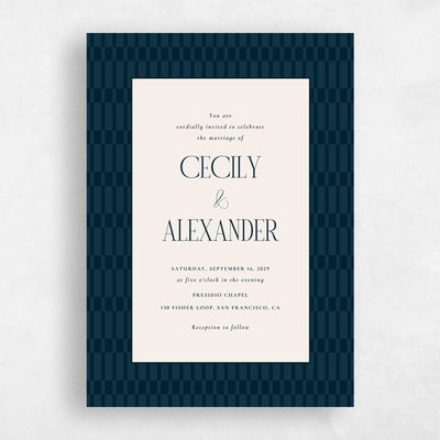 Blue Wedding Invitation - Jody Portrait