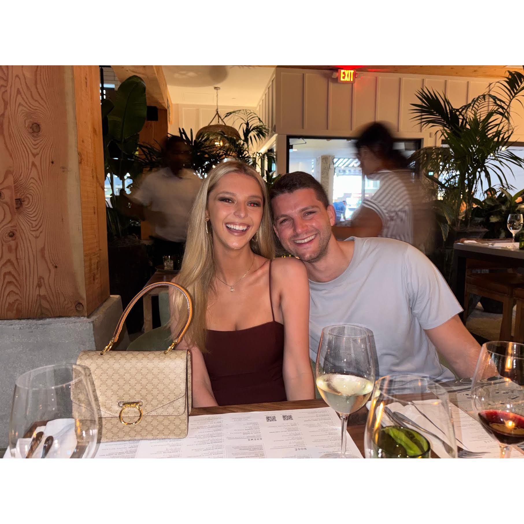 May, 2025- Family time at a wine restaurant in Fort Lauderdale