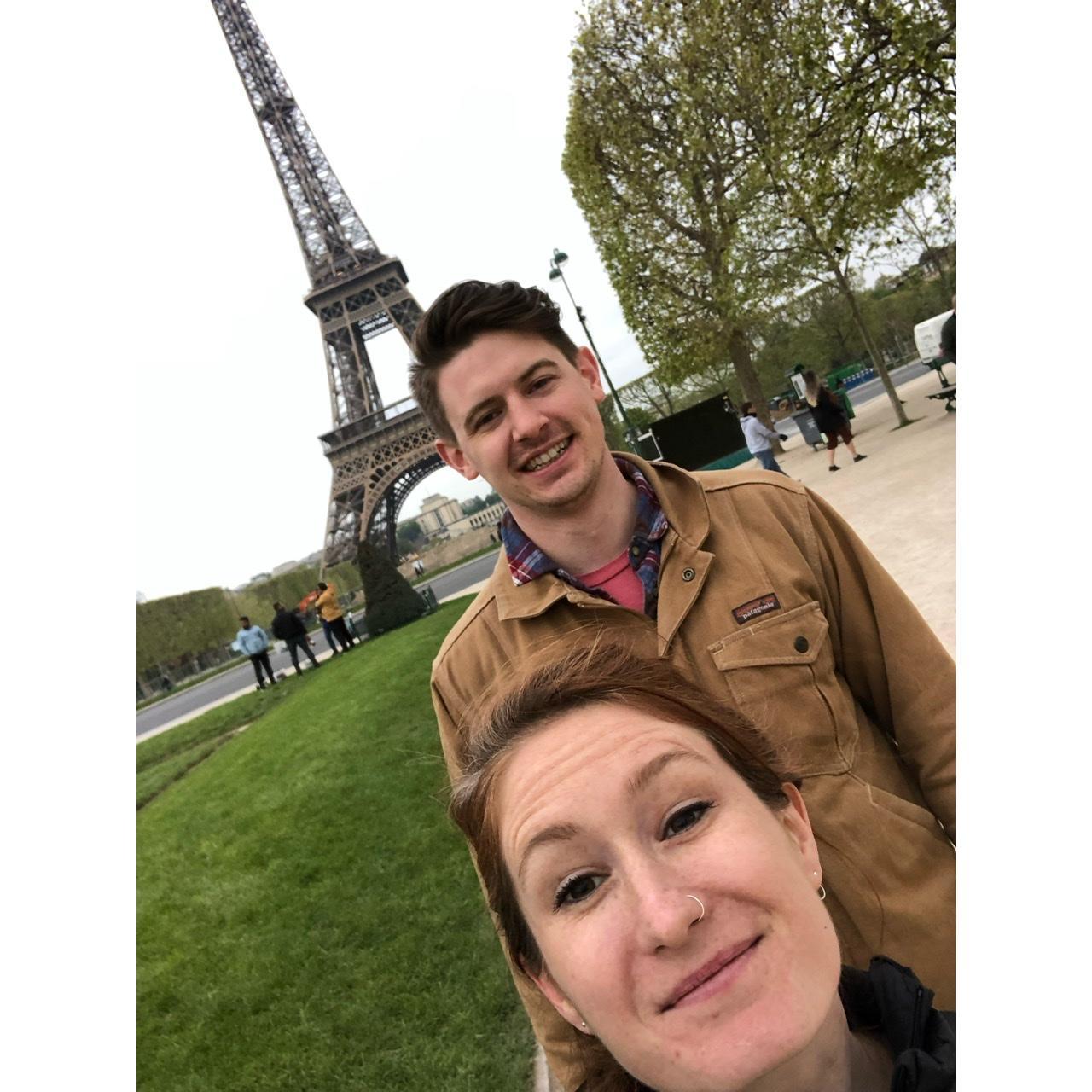 We went to Paris, and Ben did not propose here! (Nor were we responsible for the burning of a national monument.)