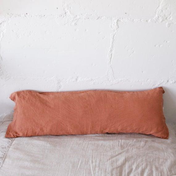 Long Body Pillow Cover, 54"x20" Size -- Clay