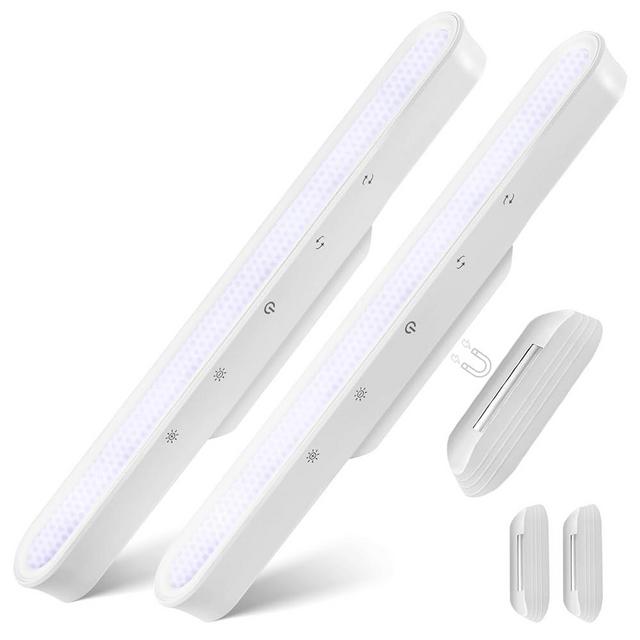 Under Cabinet Lights Wireless, Under Counter Lights for Kitchen Touch Control, Magnetic Closet Lighting, Rechargeable USB-C Battery Powered Lights, Dimmable Color Temperature/Brightness(2Pcs)