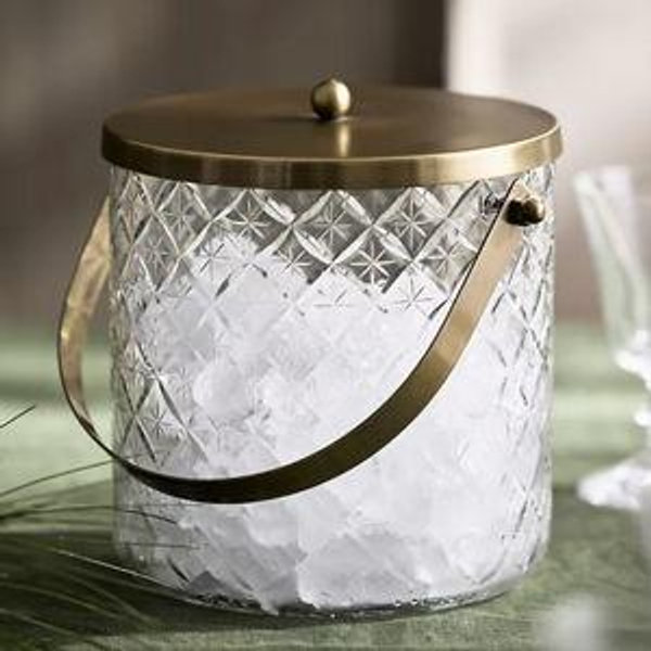 Starry Etched Glass Ice Bucket