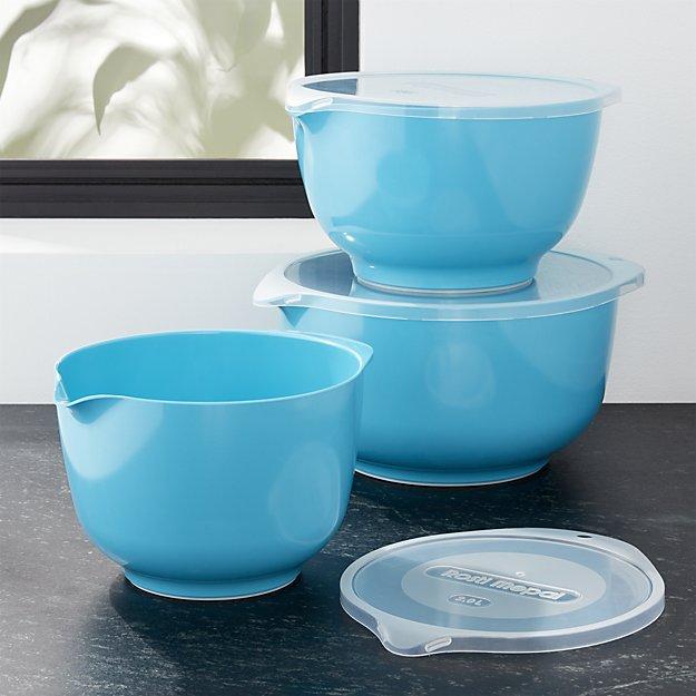 Rosti Latin Blue Melamine Mixing Bowls with Lids Set
