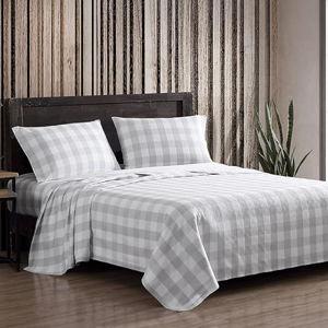 Eddie Bauer - King Sheets, Cotton Flannel Bedding Set, Brushed For Extra Softness, Cozy Home Decor (Lakehouse Plaid, King)